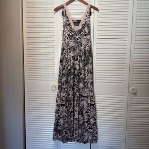Free People Tiers For You Maxi Dress In Washed Black/Light Pink Size XS